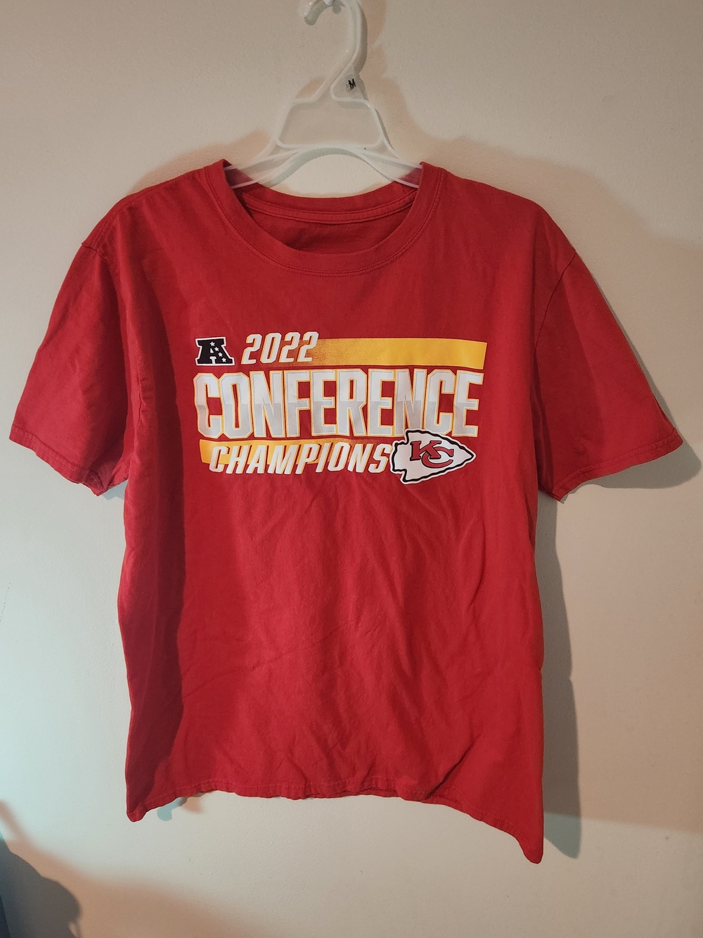 Kansas City Chiefs Shirt Mens Large Red NFL 2022 AFC Conference Champions